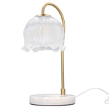 Candle Warmer Lamp Glass Marble Dimmable Electric Fragrance Candle Melter with 2 Bulbs for Christmas House Warming Gifts Home Bedroom Decor CN Plug 220V