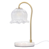 Candle Warmer Lamp Glass Marble Dimmable Electric Fragrance Candle Melter with 2 Bulbs for Christmas House Warming Gifts Home Bedroom Decor CN Plug 220V