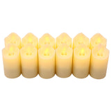 12PCS LED Candles Warm Yellow Lighting Artificial Electric Candle with Base for Votive Anniversary Wedding Centerpiece Table Decor