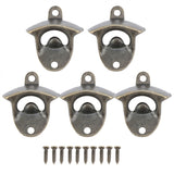 Wall Mounted Zinc Alloy Beer Bottle Opener Soda Glass Caps Remover Open Tool for Home Bar(5pcs)