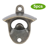 Wall Mounted Zinc Alloy Beer Bottle Opener Soda Glass Caps Remover Open Tool for Home Bar(5pcs)