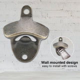 Wall Mounted Zinc Alloy Beer Bottle Opener Soda Glass Caps Remover Open Tool for Home Bar(5pcs)