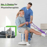 Stretching Strap with 10 Loops, Non-Elastic Exercise Strap for Physical Therapy, Pilates, Dance, Flexibility & Rehabilitation - Pink