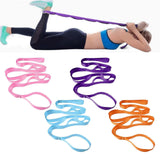 Stretching Strap with 10 Loops, Non-Elastic Exercise Strap for Physical Therapy, Pilates, Dance, Flexibility & Rehabilitation - Light Blue