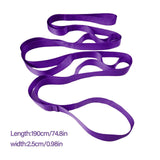 Stretching Strap with 10 Loops, Non-Elastic Exercise Strap for Physical Therapy, Pilates, Dance, Flexibility & Rehabilitation - Light Blue
