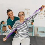Stretching Strap with 10 Loops, Non-Elastic Exercise Strap for Physical Therapy, Pilates, Dance, Flexibility & Rehabilitation - Light Blue