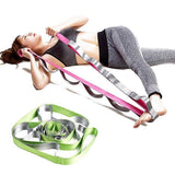 Yoga Straps Stretching Strap with 12 Loops Workout Poster Long Stretch Out Bands compatible with Stretching Physical Therapy Equipment - Purple