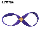 Infinity Yoga Stretch Strap, Double Loop Stretching Strap for Yoga, Pilates, Physical Therapy & Flexibility Training - Purple