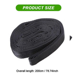 2pcs Hammock Tree Straps Set Effortless Operation Lightweight Stretching Straps Suitable for Hiking Camping - Black