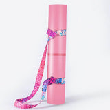2-in-1 Yoga Mat Carry Strap & Stretch Strap with Adjustable Buckles for Yoga, Pilates & Fitness - Magenta-purple