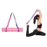 2-in-1 Yoga Mat Carry Strap & Stretch Strap with Adjustable Buckles for Yoga, Pilates & Fitness - Magenta-purple