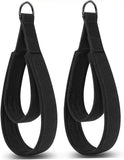 Adjustable DRing Pilates Straps Double Loop Yoga Stretch Strap for Flexibility and Strength, 1 Pair Black