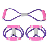 2Pcs Purple 8-Shaped Chest Expander Stretching Strap for Yoga Fitness