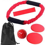 Yoga Fitness O-ring Tensioner Six-piece Stretch Strap For Yoga Exercise Pilates Red