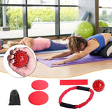 Yoga Fitness O-ring Tensioner Six-piece Stretch Strap For Yoga Exercise Pilates Black