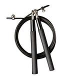 Adjustable Jump Rope with Aluminum Handles, Tangle-Free Ball Bearing Skipping Rope for Fitness Training - Black