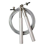 Adjustable Jump Rope with Aluminum Handles, Tangle-Free Ball Bearing Skipping Rope for Fitness Training - Silver