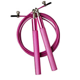 Adjustable Jump Rope with Aluminum Handles, Tangle-Free Ball Bearing Skipping Rope for Fitness Training - Pink