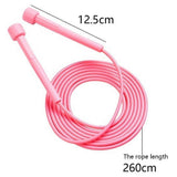 Speed Jump Rope for Fitness, Racing Skipping Rope with Ball Bearings, Adjustable Exercise Jump Rope for Cardio, Boxing, CrossFit & Workout - Pink