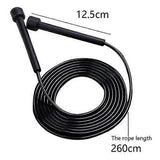 Speed Jump Rope for Fitness, Racing Skipping Rope with Ball Bearings, Adjustable Exercise Jump Rope for Cardio, Boxing, CrossFit & Workout - Black