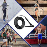 Speed Jump Rope for Fitness, Racing Skipping Rope with Ball Bearings, Adjustable Exercise Jump Rope for Cardio, Boxing, CrossFit & Workout - Black