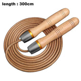 Adjustable Leather Jump Rope with Wooden Handles, Ball Bearing Speed Skipping Rope for Cardio, Boxing, Fitness, CrossFit & Exercise Training - Grey