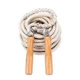 Wooden Handle Long Jump Rope, Adjustable Cotton Twine Skipping Rope for Team Games, School Sports, Playground Activities & Fitness - 3m