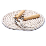 Wooden Handle Long Jump Rope, Adjustable Cotton Twine Skipping Rope for Team Games, School Sports, Playground Activities & Fitness - 7m