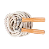 Wooden Handle Long Jump Rope, Adjustable Cotton Twine Skipping Rope for Team Games, School Sports, Playground Activities & Fitness - 12m