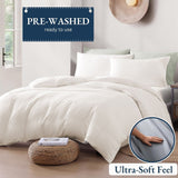 Hotel Soft Microfiber Duvet Cover Set-2000TC Quilt Cover Set & Pillowcases -1 Donna Cover Zipper Closure & 1 x Pillowcases-Breathable Bedding - Wrinkle, Fade, Stain Resistant(Raw white,Double)