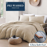 Hotel Soft Microfiber Duvet Cover Set-2000TC Quilt Cover Set & Pillowcases -1 Donna Cover Zipper Closure & 1 x Pillowcases-Breathable Bedding - Wrinkle, Fade, Stain Resistant(Camel Beige,King)