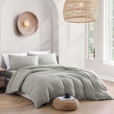 Hotel Soft Microfiber Duvet Cover Set-2000TC Quilt Cover Set & Pillowcases -1 Donna Cover Zipper Closure & 1 x Pillowcases-Breathable Bedding - Wrinkle, Fade, Stain Resistant(Grey,King Single)