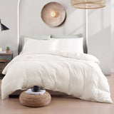 Hotel Soft Microfiber Duvet Cover Set-2000TC Quilt Cover Set & Pillowcases -1 Donna Cover Zipper Closure & 1 x Pillowcases-Breathable Bedding - Wrinkle, Fade, Stain Resistant(Raw white,Queen)