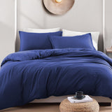 Hotel Soft Microfiber Duvet Cover Set-2000TC Quilt Cover Set & Pillowcases -1 Donna Cover Zipper Closure & 1 x Pillowcases-Breathable Bedding - Wrinkle, Fade, Stain Resistant(Royal blue,Queen)