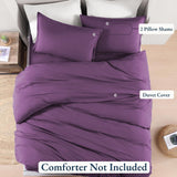 Hotel Soft Microfiber Duvet Cover Set-2000TC Quilt Cover Set & Pillowcases -1 Donna Cover Zipper Closure & 1 x Pillowcases-Breathable Bedding - Wrinkle, Fade, Stain Resistant(Purple,Queen)