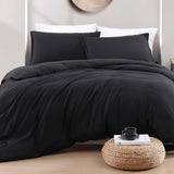 Hotel Soft Microfiber Duvet Cover Set-2000TC Quilt Cover Set & Pillowcases -1 Donna Cover Zipper Closure & 1 x Pillowcases-Breathable Bedding - Wrinkle, Fade, Stain Resistant(Black,Single)