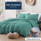 Hotel Soft Microfiber Duvet Cover Set-2000TC Quilt Cover Set & Pillowcases -1 Donna Cover Zipper Closure & 1 x Pillowcases-Breathable Bedding - Wrinkle, Fade, Stain Resistant(Biscay blue,Single)