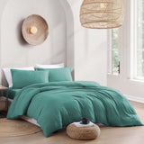 Hotel Soft Microfiber Duvet Cover Set-2000TC Quilt Cover Set & Pillowcases -1 Donna Cover Zipper Closure & 1 x Pillowcases-Breathable Bedding - Wrinkle, Fade, Stain Resistant(Biscay blue,Single)