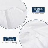 Hotel Soft Microfiber Duvet Cover Set-2000TC Quilt Cover Set & Pillowcases -1 Donna Cover Zipper Closure & 1 x Pillowcases-Breathable Bedding - Wrinkle, Fade, Stain Resistant(White,Super King)