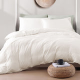 Hotel Soft Microfiber Duvet Cover Set-2000TC Quilt Cover Set & Pillowcases -1 Donna Cover Zipper Closure & 1 x Pillowcases-Breathable Bedding - Wrinkle, Fade, Stain Resistant(Raw white,Super King)