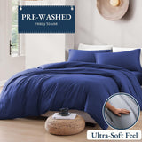 Hotel Soft Microfiber Duvet Cover Set-2000TC Quilt Cover Set & Pillowcases -1 Donna Cover Zipper Closure & 1 x Pillowcases-Breathable Bedding - Wrinkle, Fade, Stain Resistant(Royal blue,Super King)