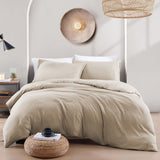Hotel Soft Microfiber Duvet Cover Set-2000TC Quilt Cover Set & Pillowcases -1 Donna Cover Zipper Closure & 1 x Pillowcases-Breathable Bedding - Wrinkle, Fade, Stain Resistant(Camel Beige,Super King)