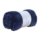 North East Flannel Blanket Polyester Solid Color Dark blue 100cmX150cm