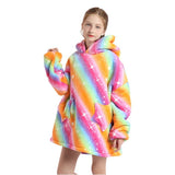 Childrens Cartoon Flannel Hooded Blanket Polyester Children's cold clothing universe All yards