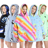 Childrens Cartoon Flannel Hooded Blanket Polyester Children's cold clothing universe All yards