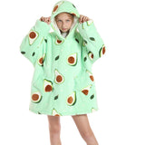 Childrens Cartoon Flannel Hooded Blanket Polyester Children's cold clothing giraffe All yards