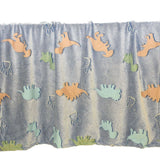 Dinosaur Luminous Flannel Blanket Polyester 100x150cm Gray 100*150cm