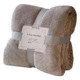 Mianyu Coral Velvet Blanket Solid Color 100X120CM Gray Blue 150x 200cm + cardboard ribbon