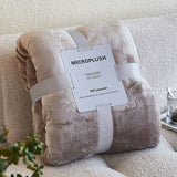 Mianyu Coral Velvet Blanket Solid Color 100X120CM Gray Blue 150x 200cm + cardboard ribbon
