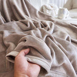 Mianyu Coral Velvet Blanket Solid Color 100X120CM Sunshine Camel 150x 200cm + cardboard ribbon